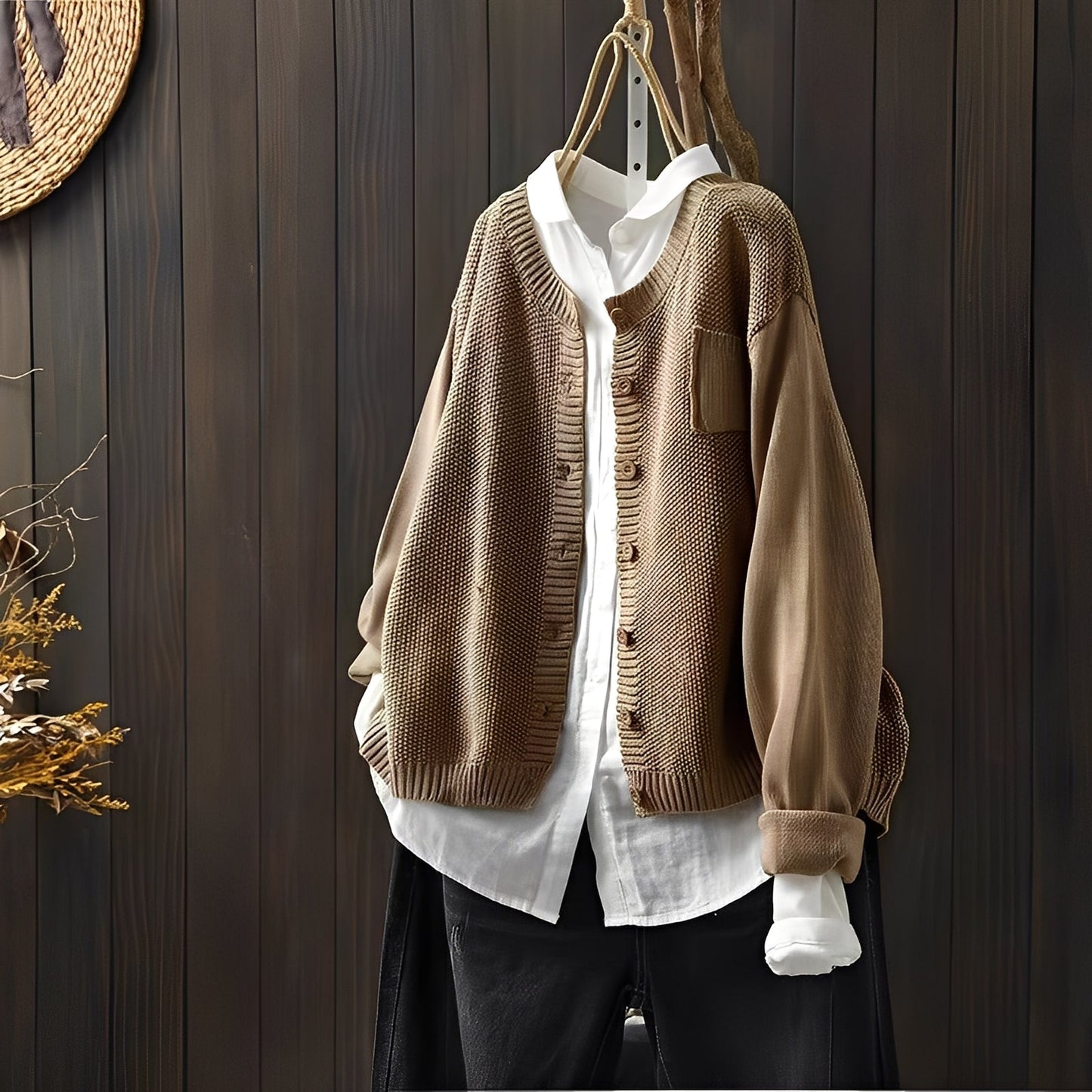 ModeGeist | Klassische, locker sitzende Strickjacke für Frauen