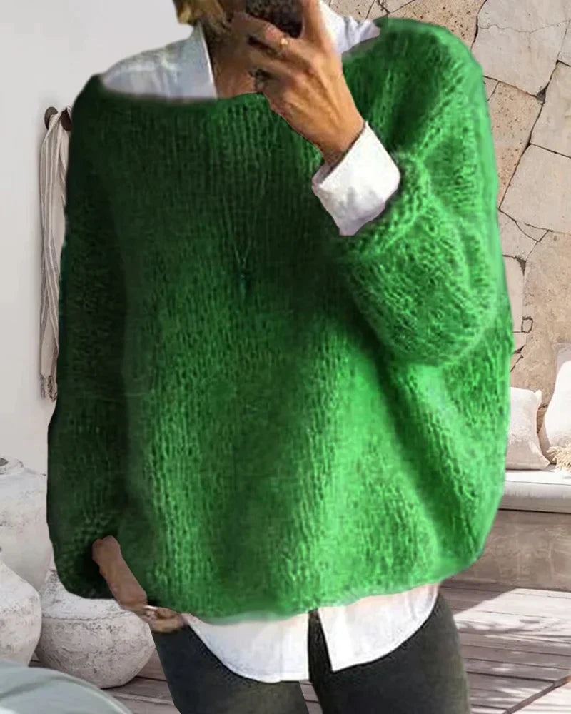 ModeGeist | Mehrfarbiger Off Shoulder Pullover