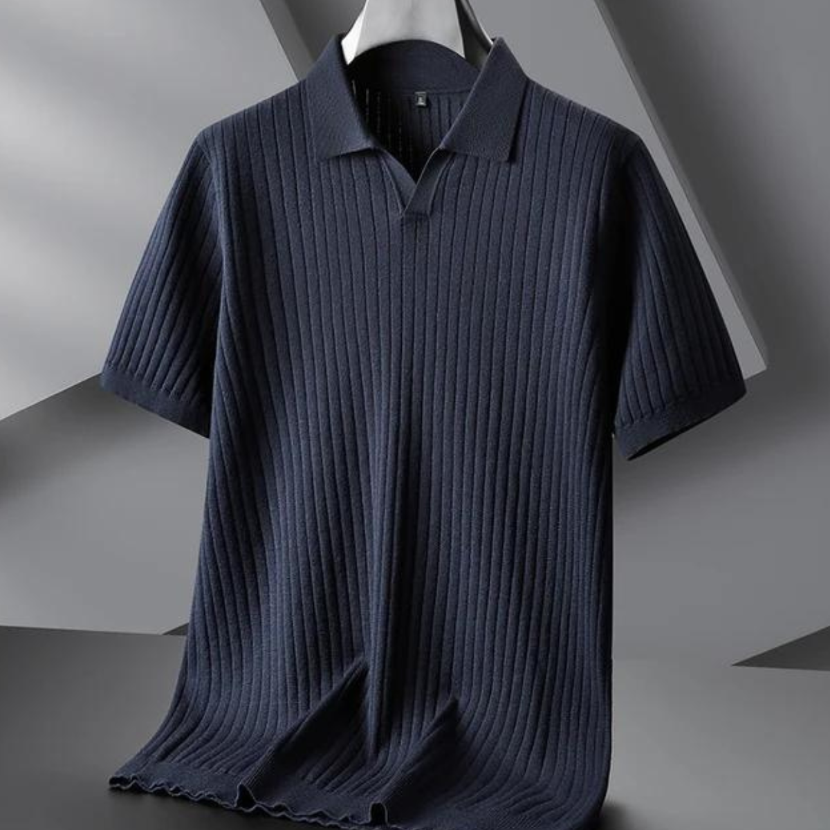 Exquisites gestricktes Herren-Poloshirt im Küsten-Stil
