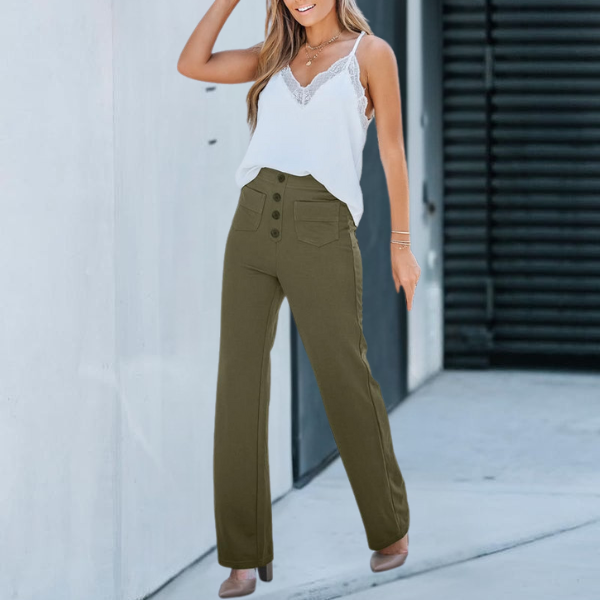 UNNA - Bequeme Hose mit hohem Bund und elastischem Bund