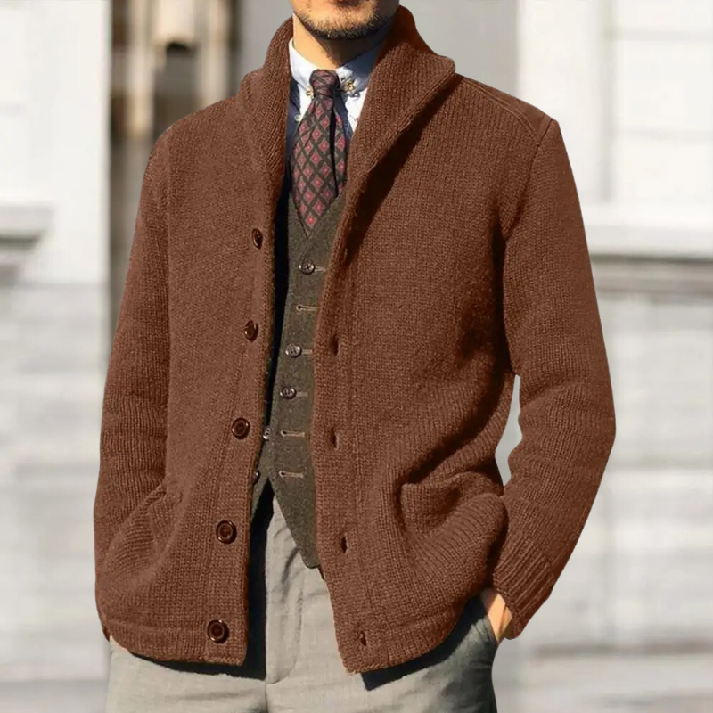 Dicke Strickjacke HOLGER mit Knöpfen