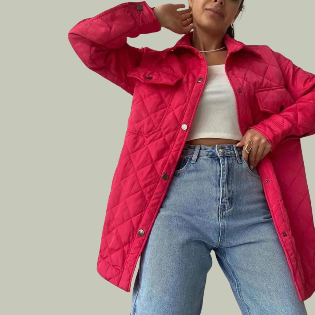 ModeGeist | Klassische gesteppte Jacke mit Druckknöpfen