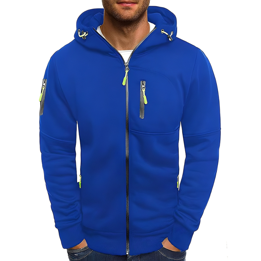 ModeGeist | Freizeit Zip-Up Jacke mit Kapuze für Herren
