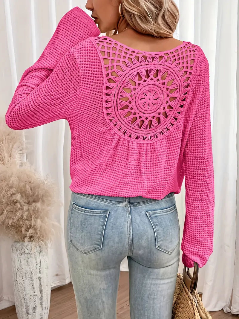 ModeGeist | Trendige Damen Sweater Gehäkelte Trendy, Komfortabel