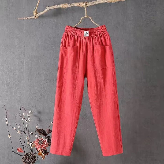 GINA: Weite Baumwollhose mit geradem Schnitt
