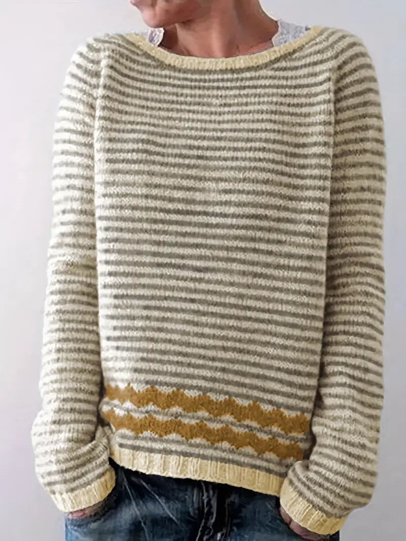 Frauen-Pullover aus leichtem Streifenstrick