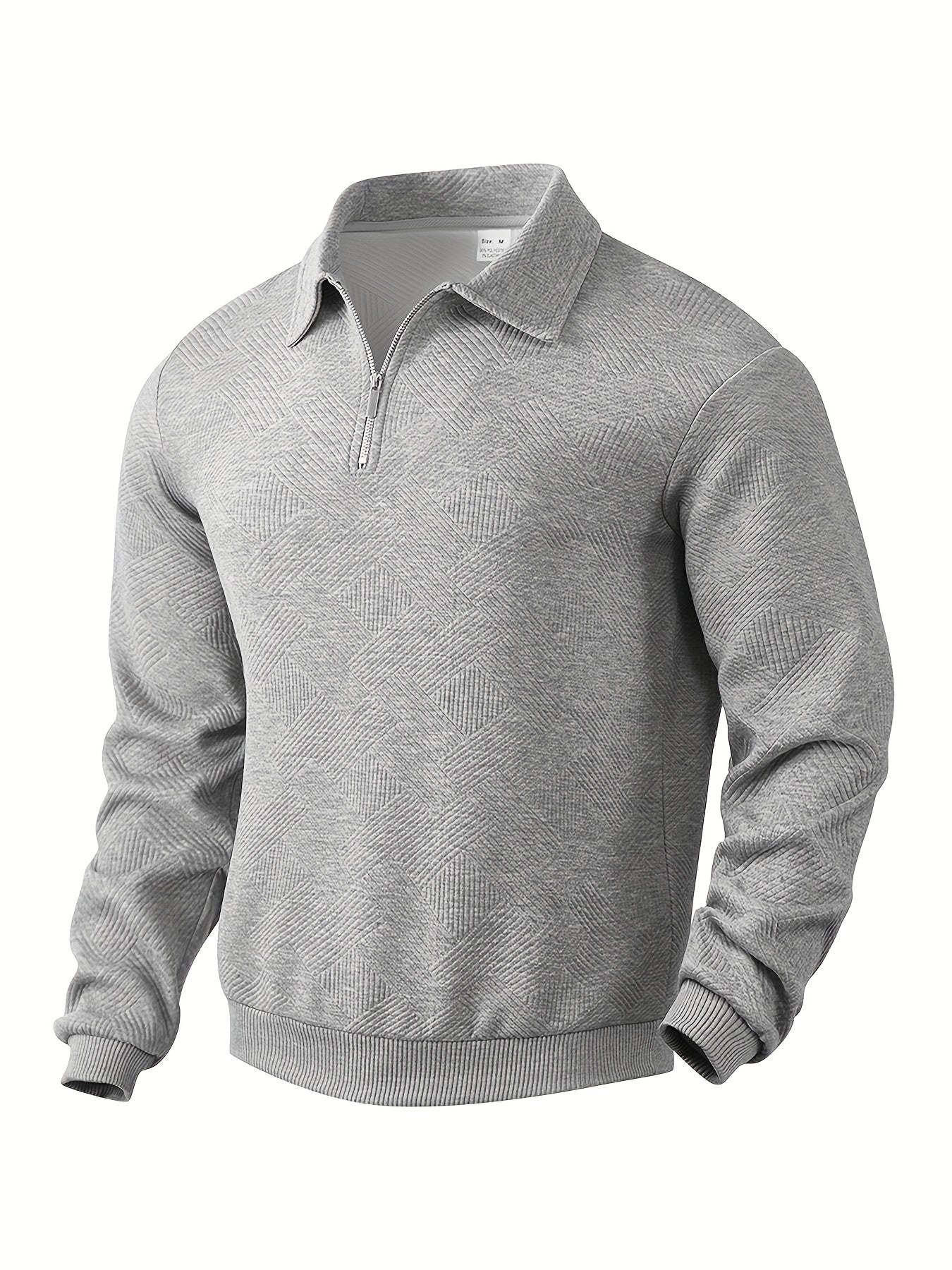 Wollmix-Pullover Pierre™: Geometrischer Strick mit Reißverschluss