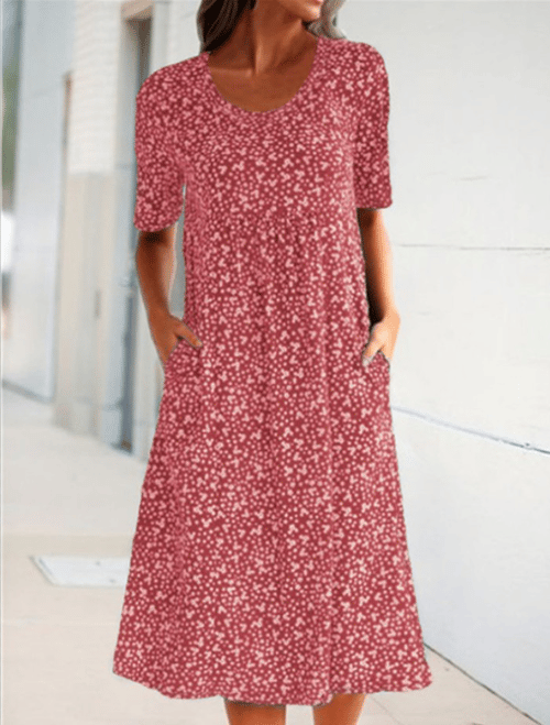 XANDRA Kurzarm-Midikleid