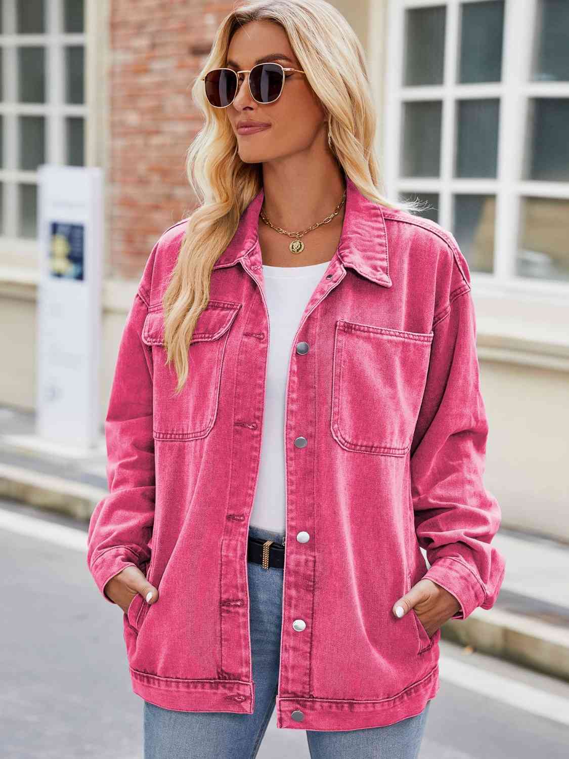 ModeGeist | Knopf-Down Denimjacke mit Taschen