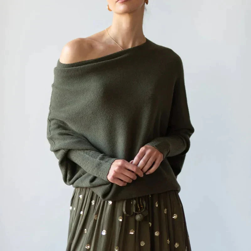 ModeGeist | Asymmetrisch drapierter Pullover
