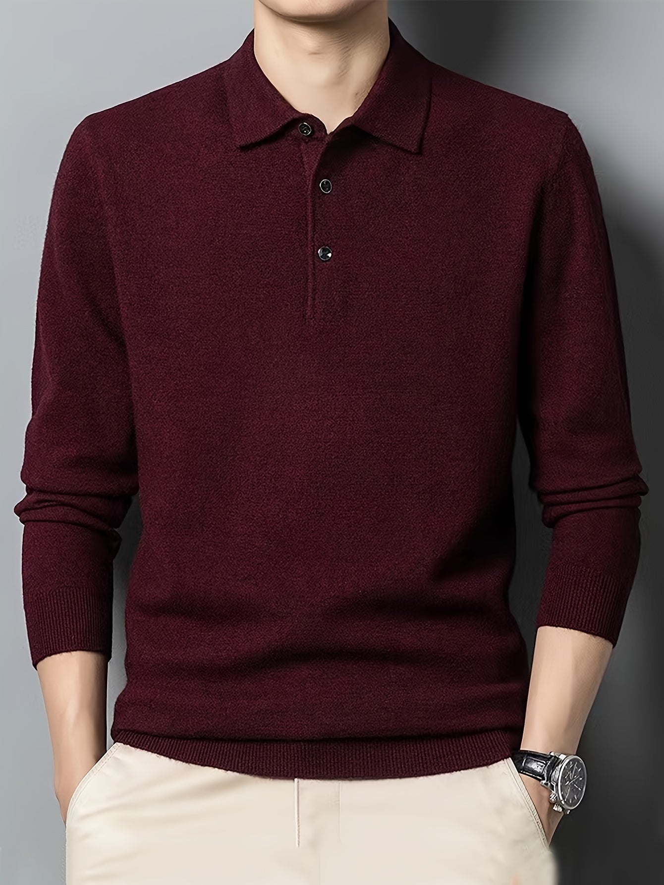 ModeGeist | Klassische Strick-polo Weich und Bequem Wollmischung