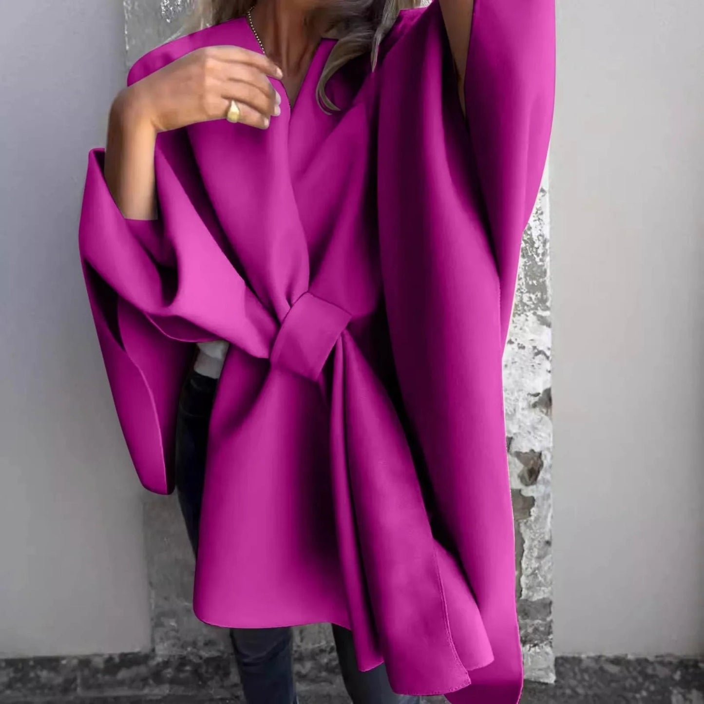 ModeGeist | Strick-Longcardigan mit Fledermausärmeln