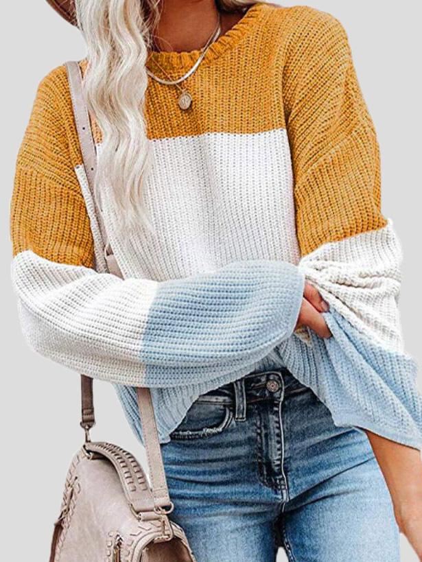 ModeGeist | Strickpullover mit Farbblock für lässigen Herbststil