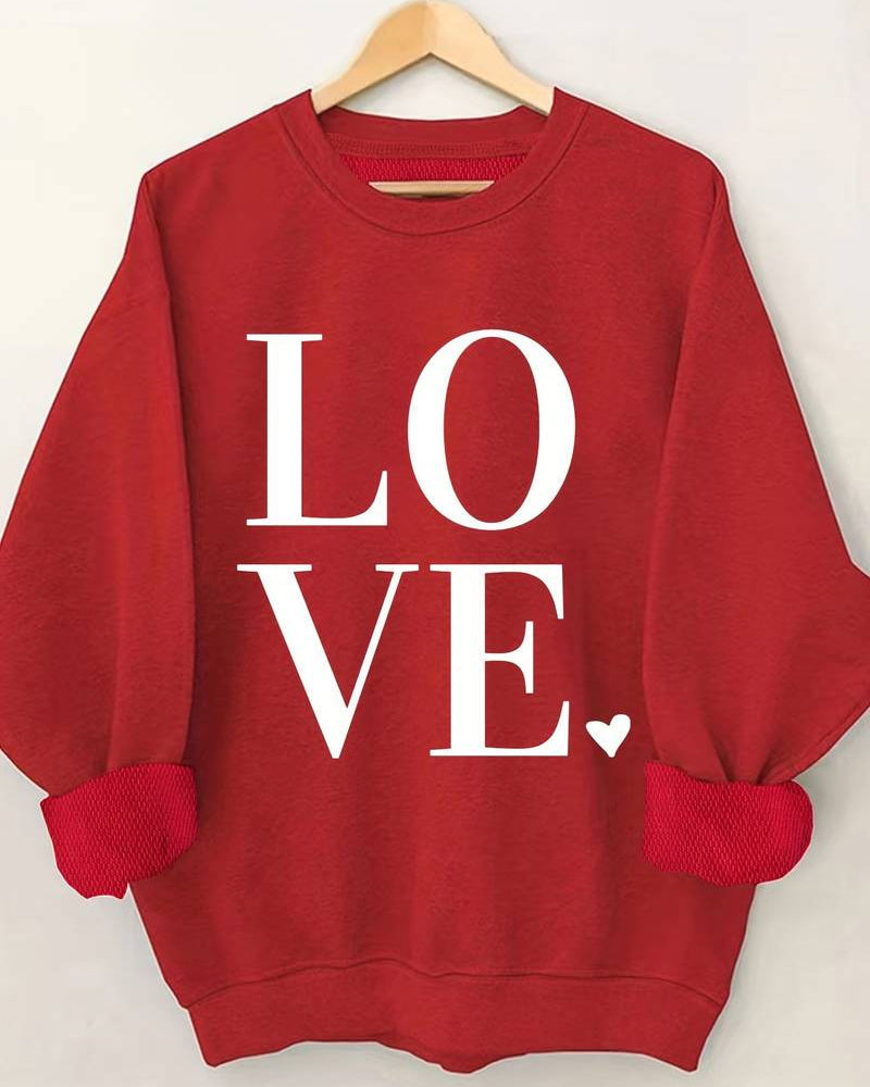 Fudus Sweatshirt mit Buchstaben- und Liebesdruck