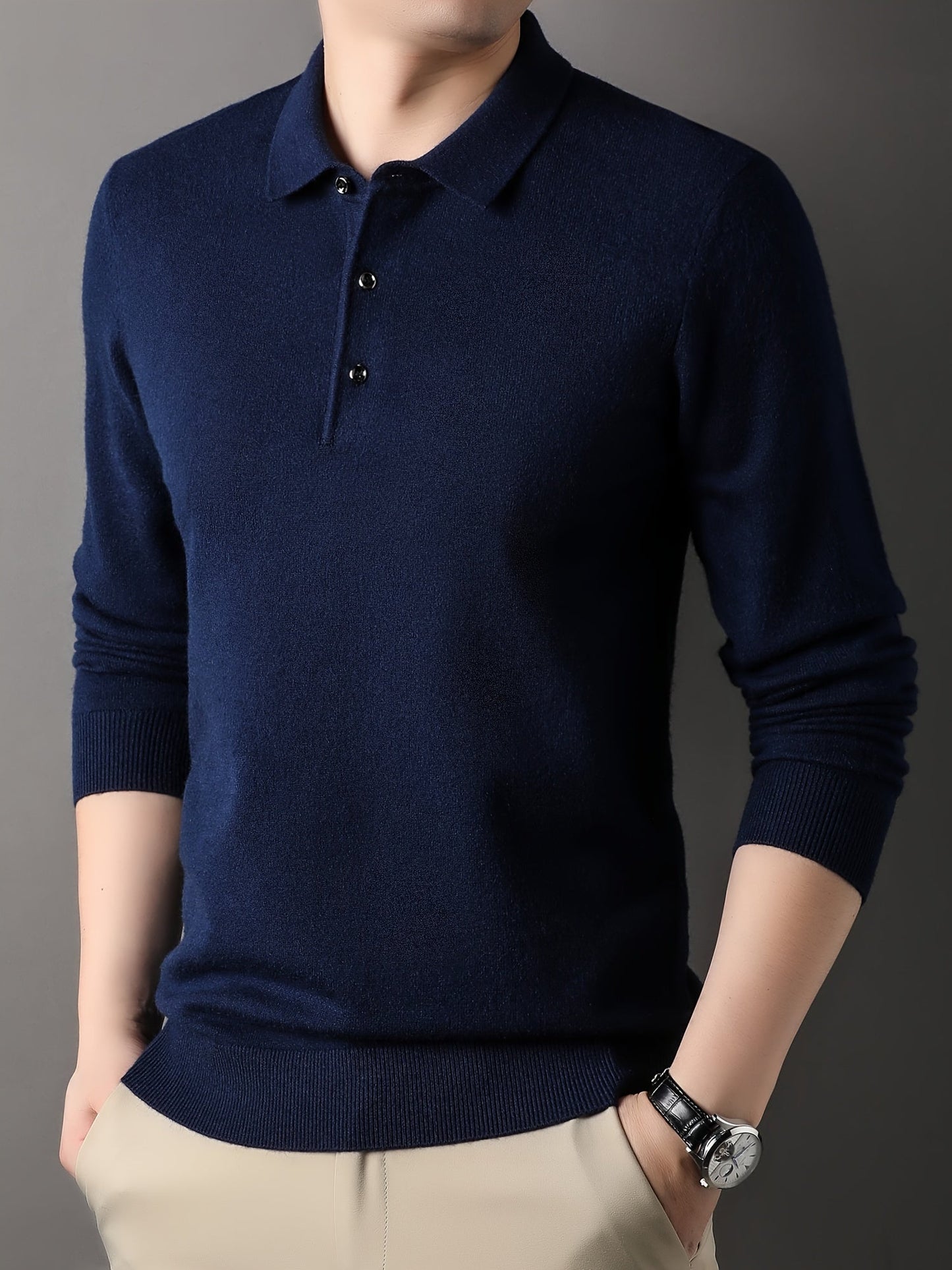 ModeGeist | Klassische Strick-polo Weich und Bequem Wollmischung