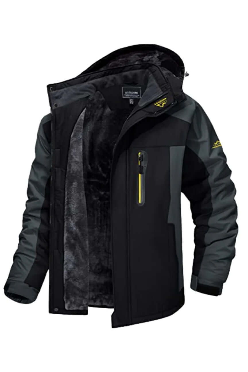ModeGeist | Herren wasserdichte fleecegefütterte Winterjacke