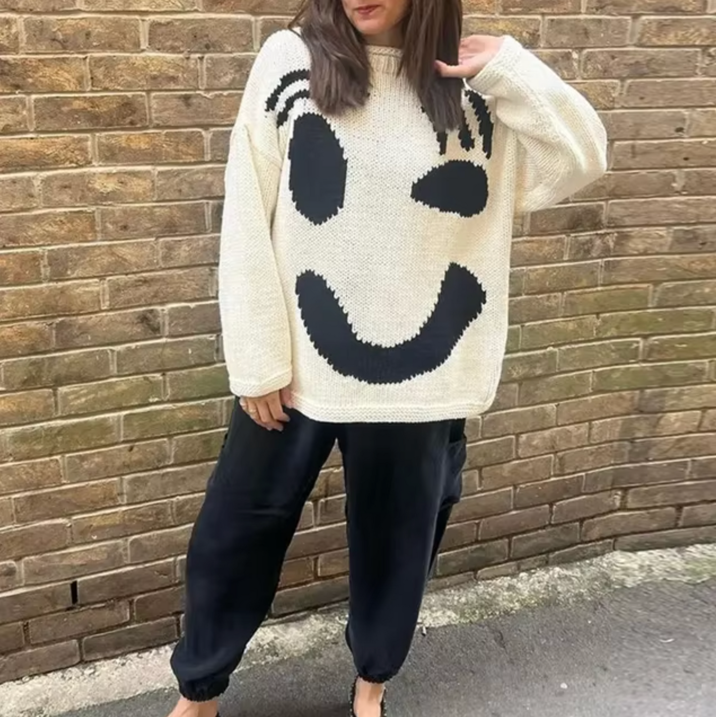 ModeGeist | übergroßer Baumwollstrickpullover