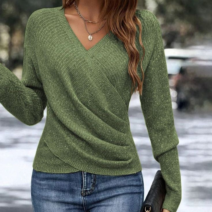 Gestrickter Wickelpullover GESINE
