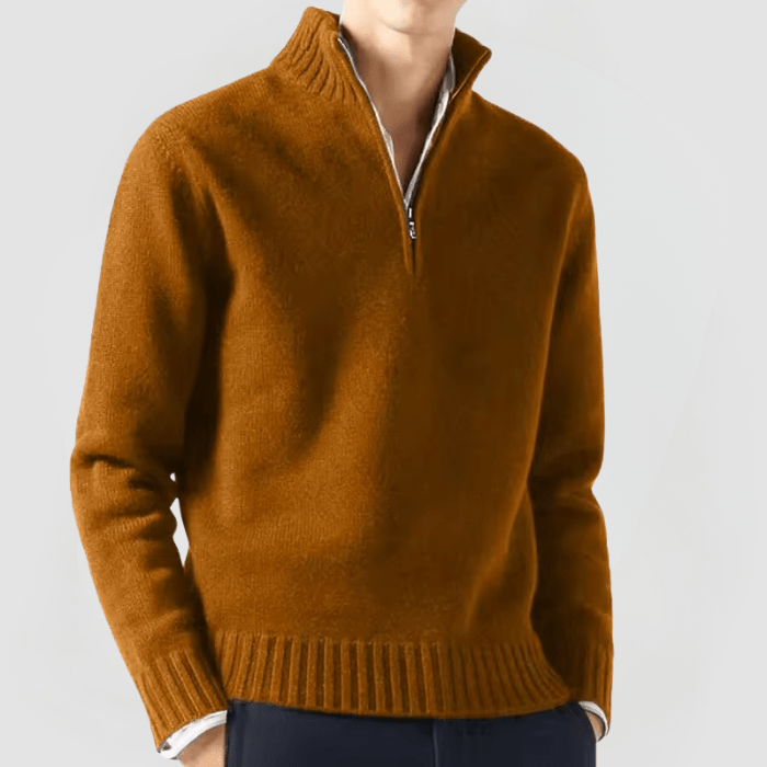 VENHUES Strickpullover mit Reißverschluss