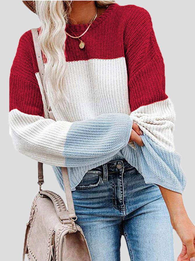 ModeGeist | Colorblock-Strickpullover für Herbst-Lagenlook