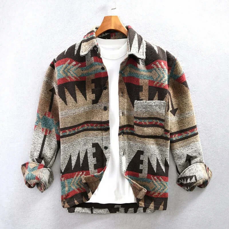ModeGeist | Südwestlicher Aztec-Druck Shirtjacke