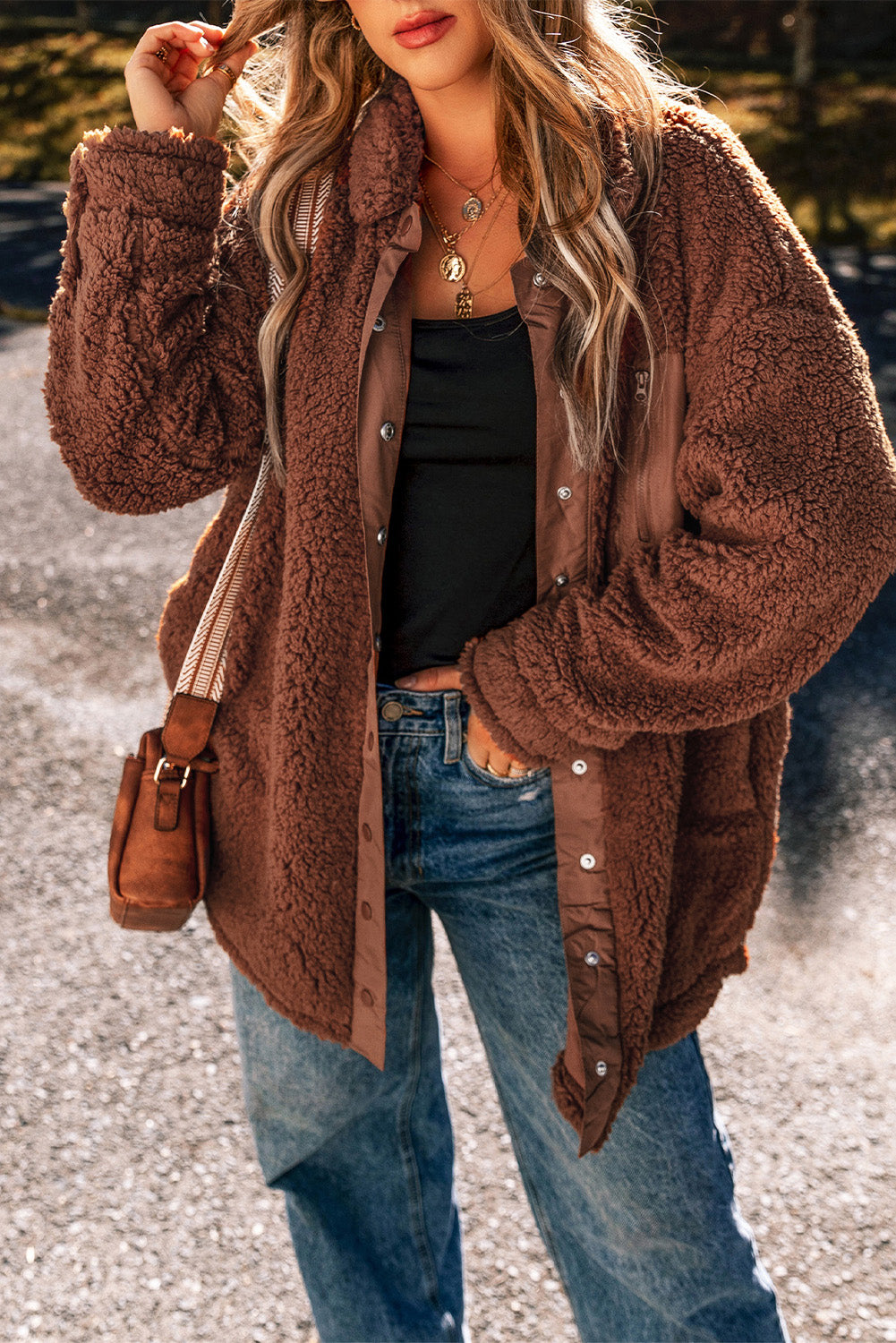 ModeGeist | Oversized Teddyjacke Polyester Warm und Bequem