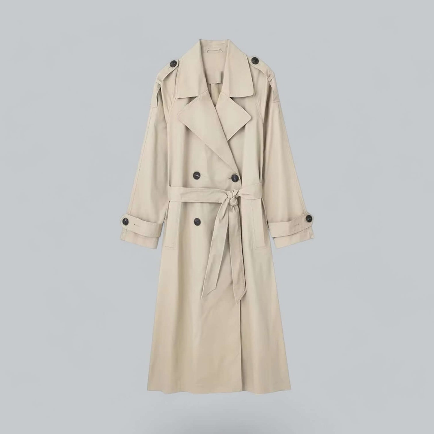 ModeGeist | Eleganter doppelt gefütterter Damen-Trenchcoat mit Gürtel
