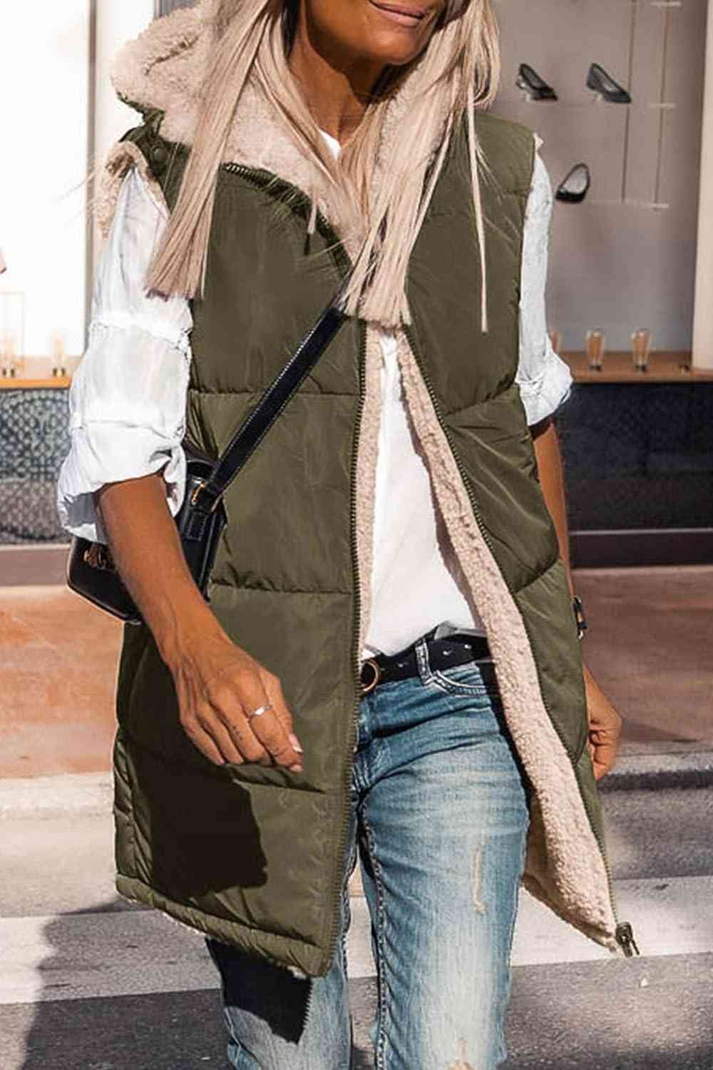 ModeGeist | Zip-Up Longline Kapuzenweste