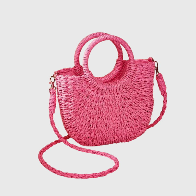 MODEGEIST Damen Handtasche Umweltfreundlich Rund-Henkel Geflochten
