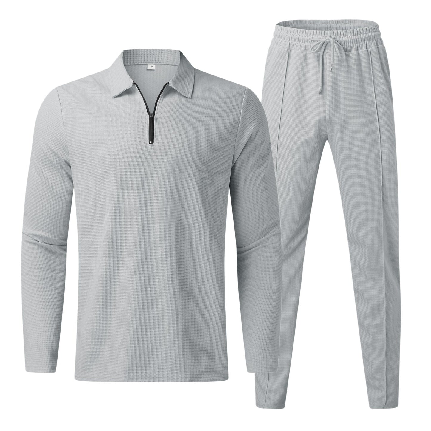Herren-Polo-Shirt mit Reißverschluss und Hose mit Kordelzug