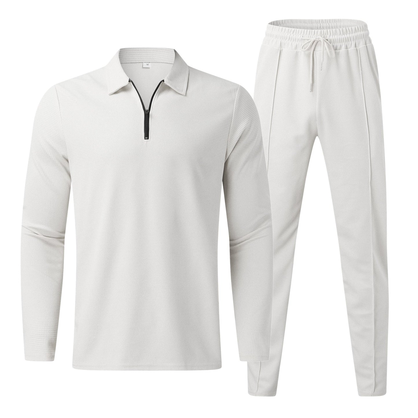 Herren-Polo-Shirt mit Reißverschluss und Hose mit Kordelzug