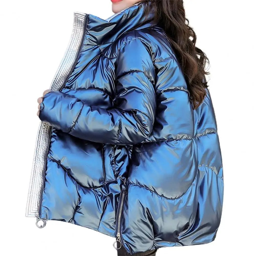 ModeGeist | Pufferjacke - Gequiltet und Leicht - Hoher Kragen - Glänzende Oberfläche - Warm und Bequem
