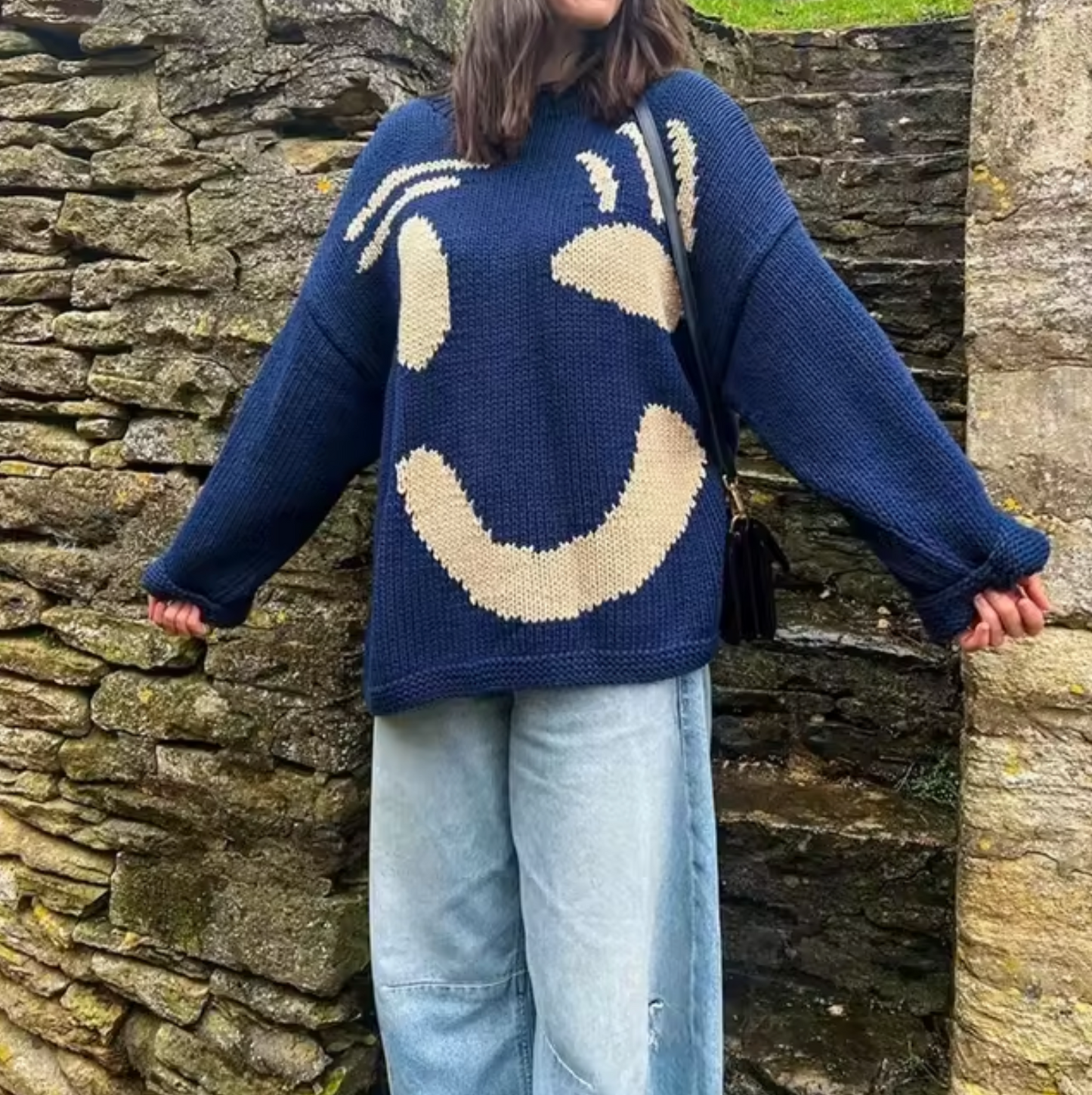 ModeGeist | übergroßer Strickpullover aus Baumwolle