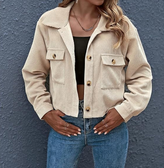 ModeGeist | Lässig Übergangsjacke Knopfverschluss
