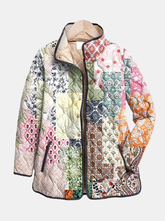 MODEGEIST Damen Blumenjacke Casual Offene Front Blumenmuster