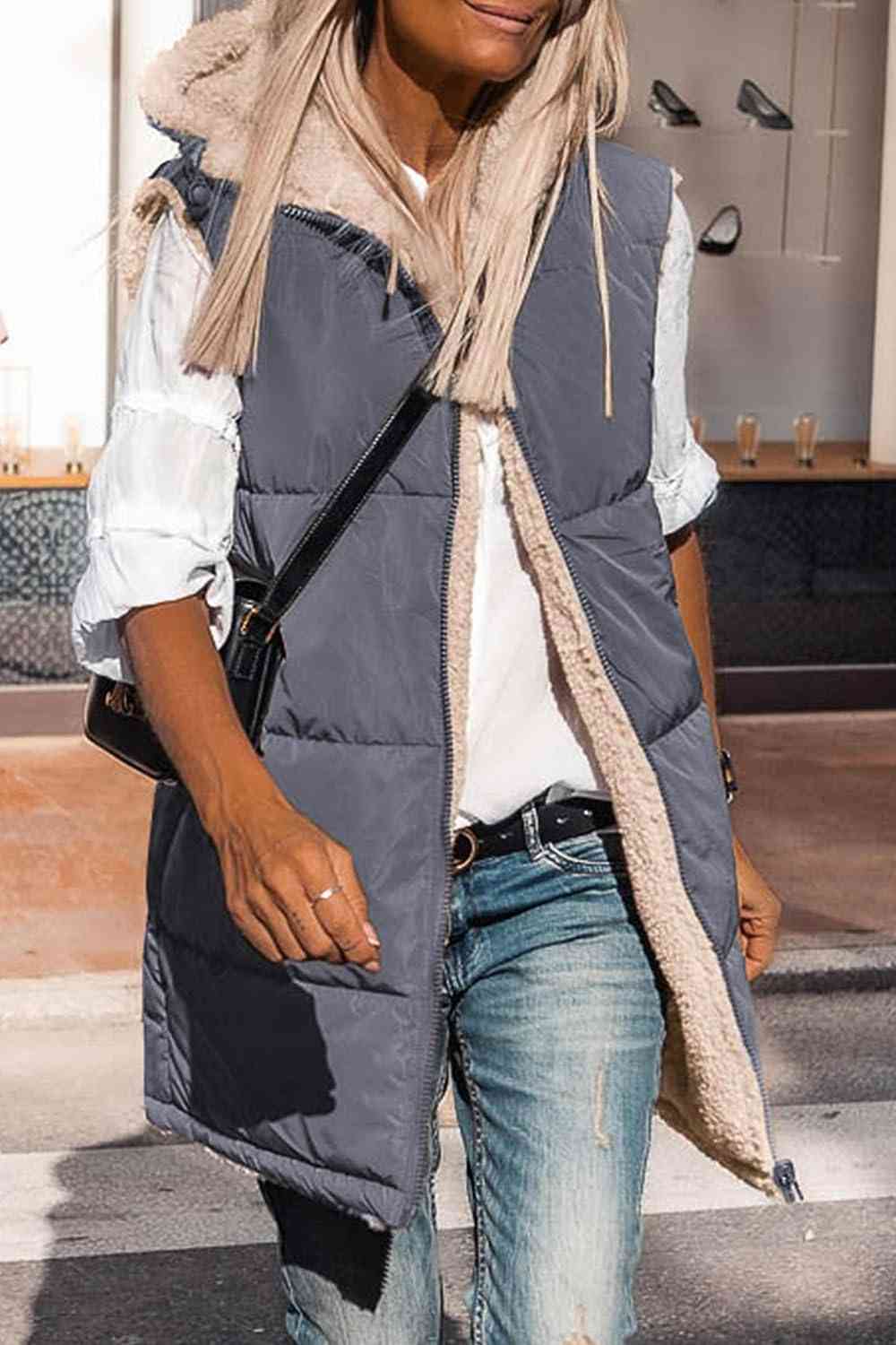 ModeGeist | Zip-Up Longline Kapuzenweste
