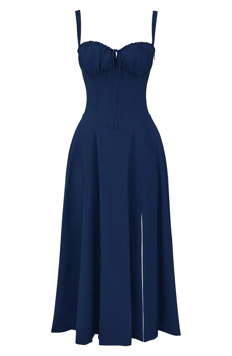 Rosy Midriff-Waist Shaping Dress