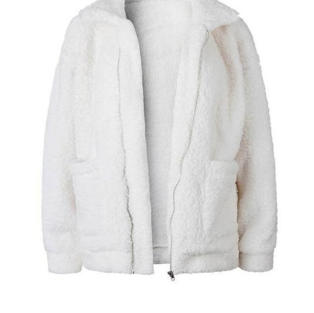 Fleece-Sweatshirt für Damen mit weitem Kragen von Fudus