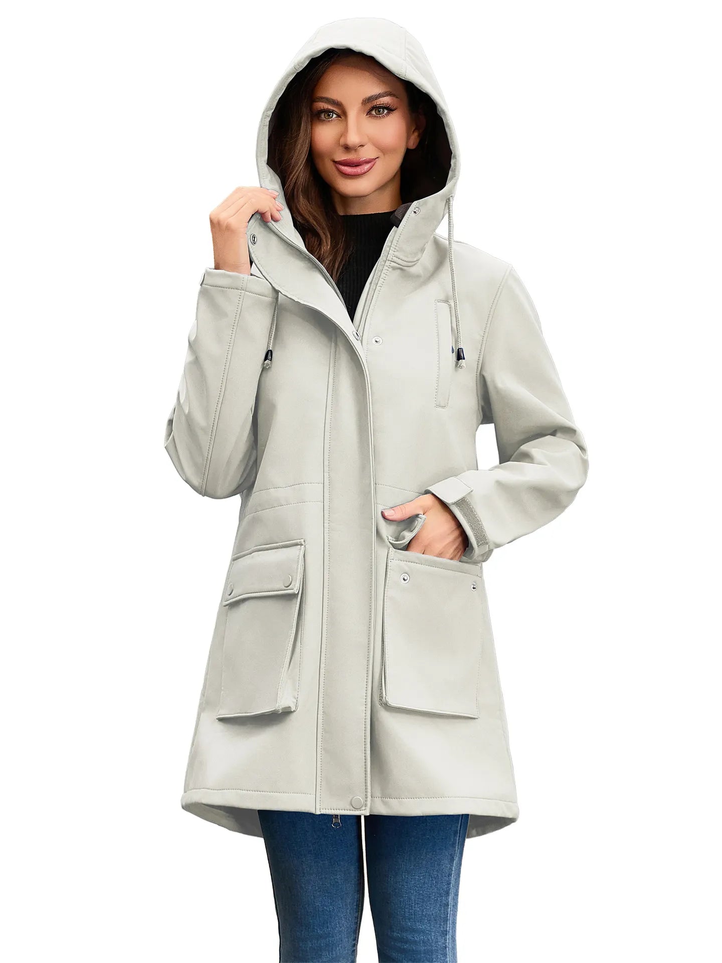 ModeGeist | Wasserdichte Softshell-Jacke mit Kapuze für Damen Elina