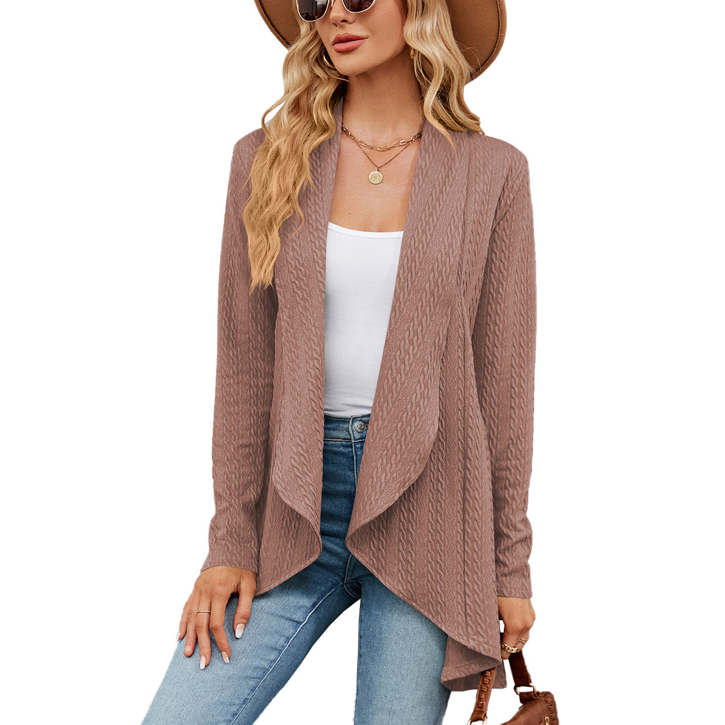 ModeGeist | Langärmelige Jacke für Damen in Uni Farbe