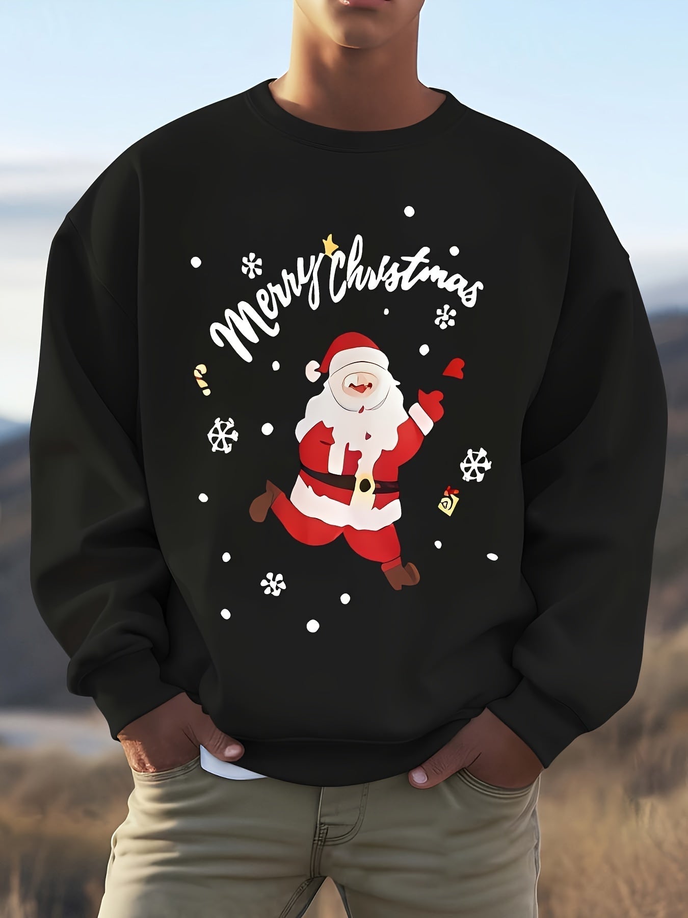 ModeGeist | Sweatshirt mit Weihnachtsmotiv Baumwolle Frohe Weihnachten Design