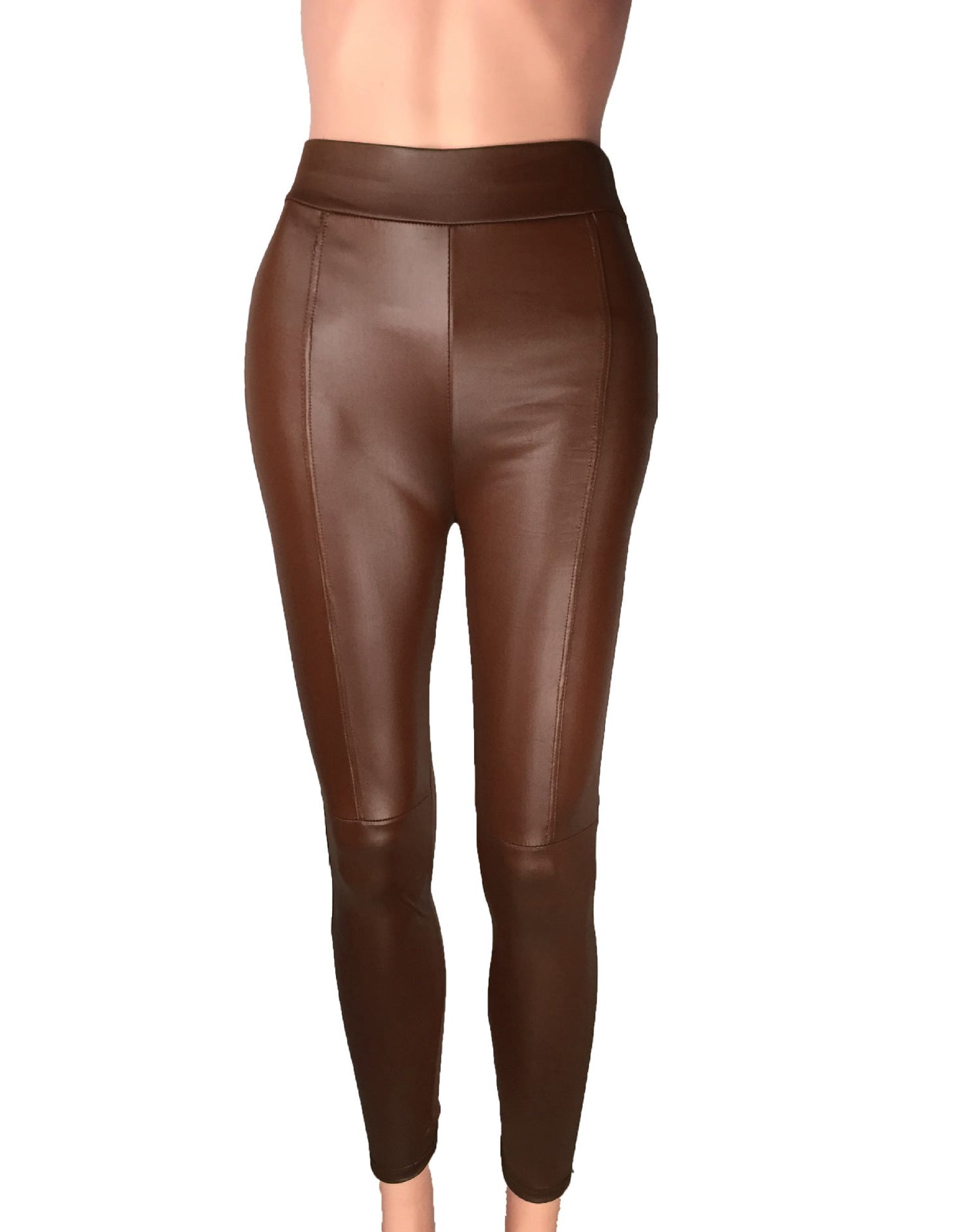 Damen Hochtaillierte Leggings aus hochwertigem Kunstleder mit nahtloser Verarbeitung ModeGeist