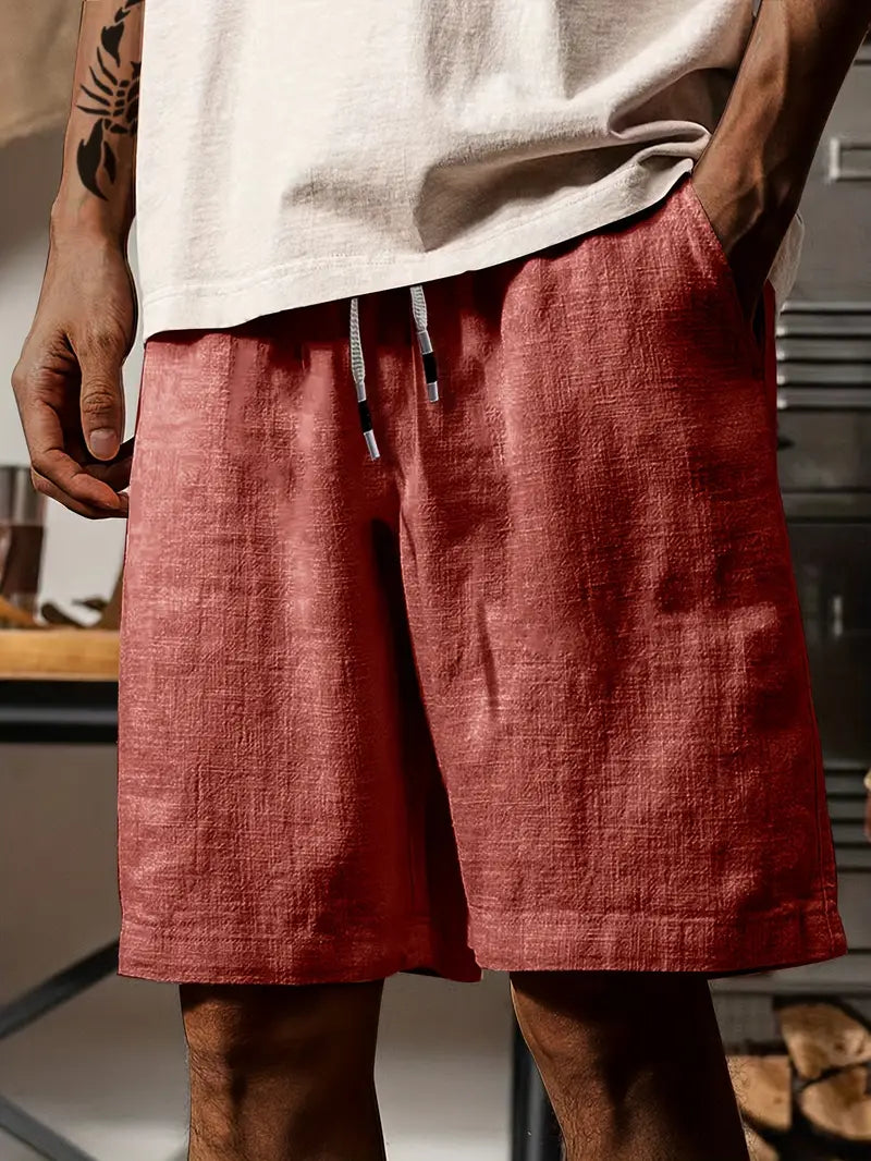 Bequeme Herren-Shorts für den Sommer aus weichem Stoff mit Kordelzug