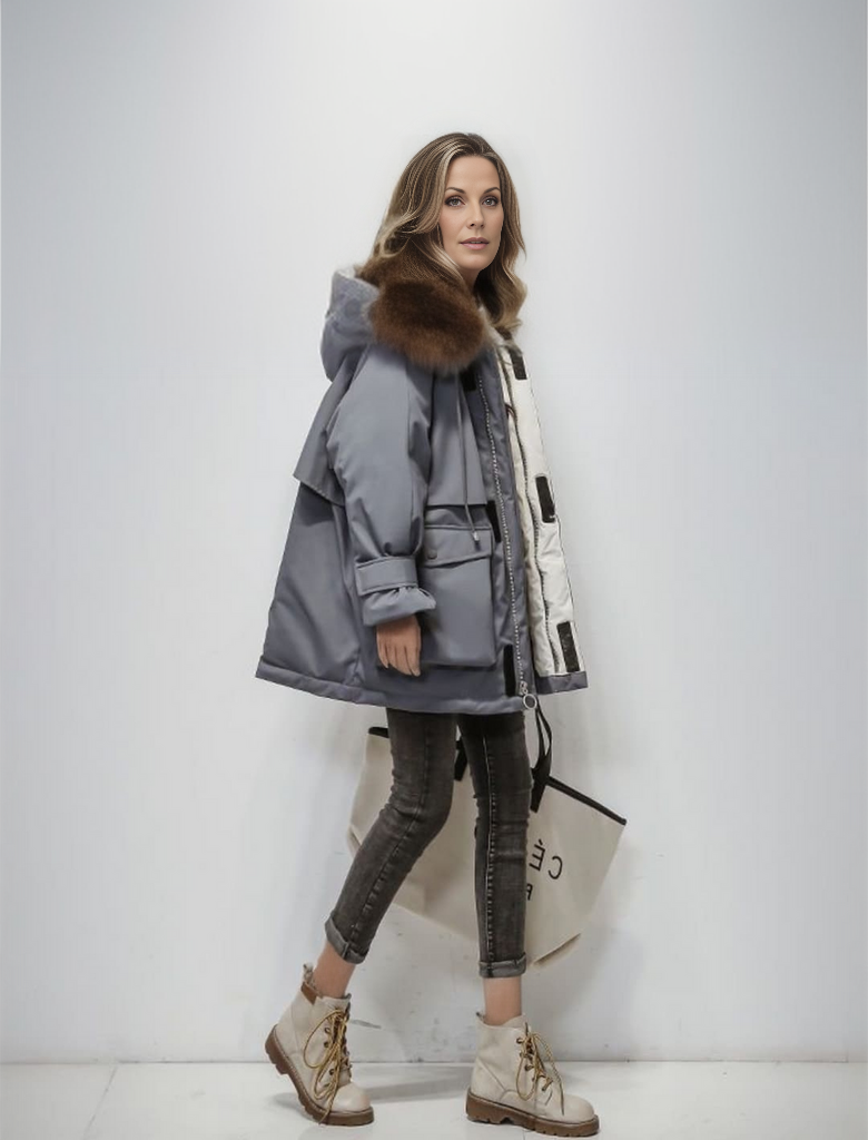 ModeGeist | Winterjacke mit Kapuze und Langen Ärmeln für Frauen Ideal für Die Kalte Saison