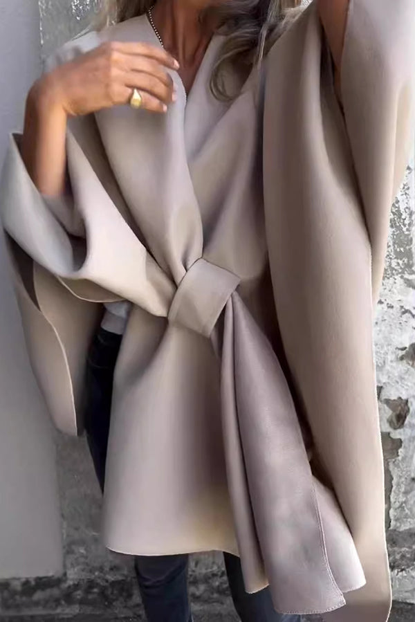 ModeGeist | lässige V-Ausschnitt Stola Cape Jacke