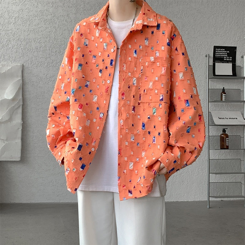 Fudus Freizeit-Langarmshirt mit Destroyed-Look