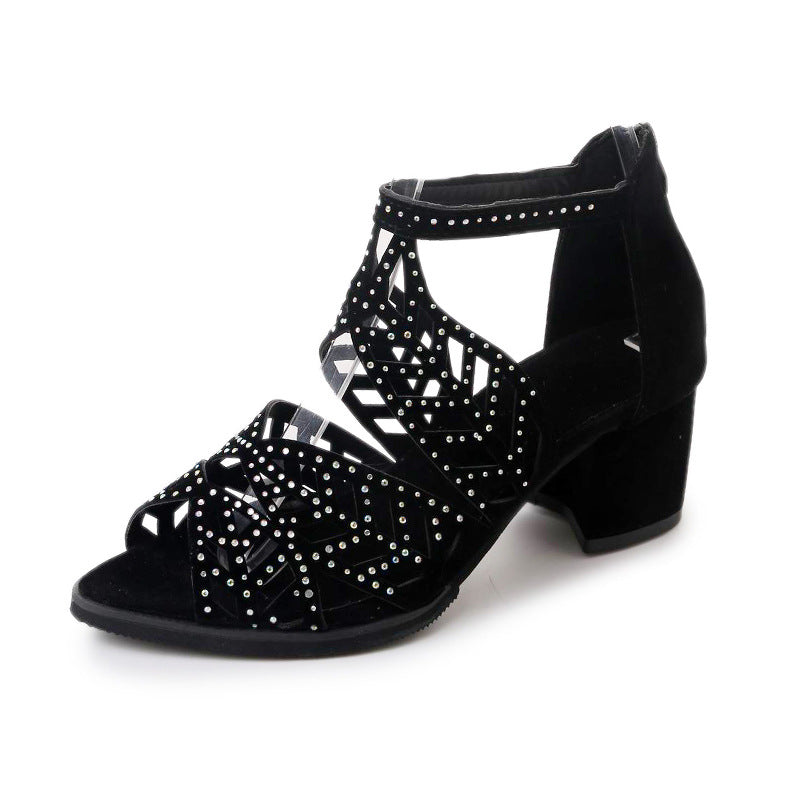 Damen Elegante Sandalen mit glamourösem Strassdetail und modischem Riemendesign ModeGeist
