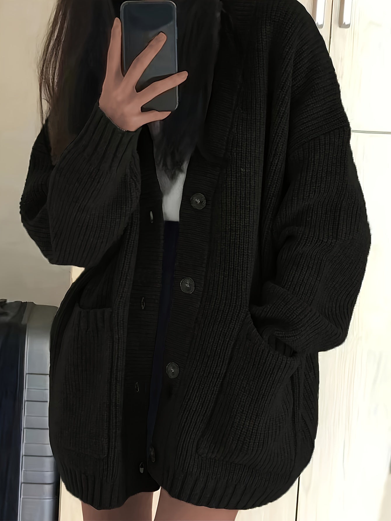 ModeGeist | Damen Freizeit Baumwoll Strickjacke