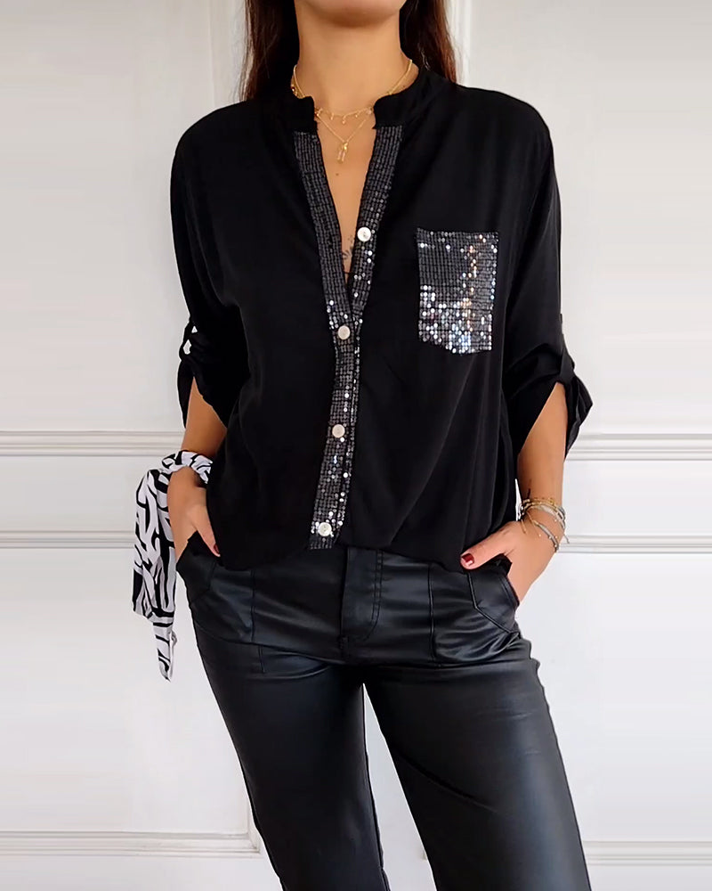 ModeGeist | Stilvolle Bluse mit Glimmer Nicht Spezifiziert Elegant und Strahlend
