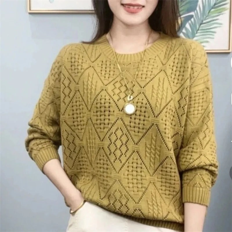 Margit: Rundhals-Strickpullover